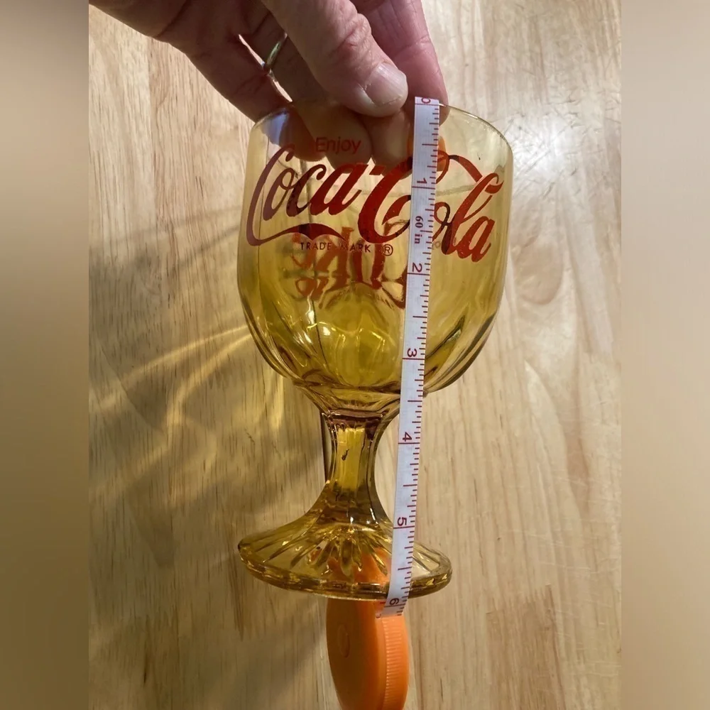 Vintage coke drinking glass in good condition.See pictures for measurements